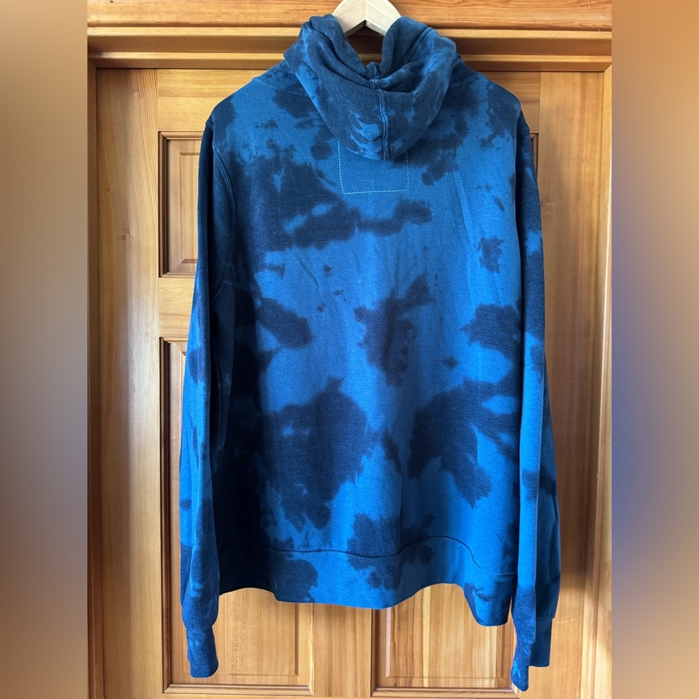Aviator Nation Women’s Blue and Black Tie-Dye Crewneck Hoodie. - Picture 2 of 3